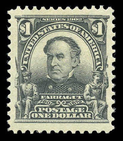 US Stamps Prices Scott Cat. 311 - 1903 US$1.00 Farragut. Matthew Bennett International, Sep 2010, Sale 333, Lot 3718