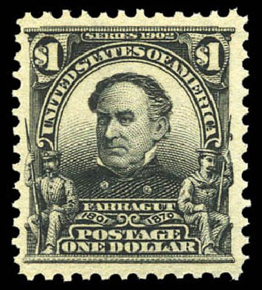 Prices of US Stamps Scott 311 - 1903 US$1.00 Farragut. Matthew Bennett International, Mar 2011, Sale 337, Lot 2778
