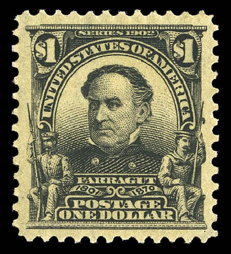 US Stamps Prices Scott Cat. #311 - US$1.00 1903 Farragut. Matthew Bennett International, Sep 2012, Sale 345, Lot 308