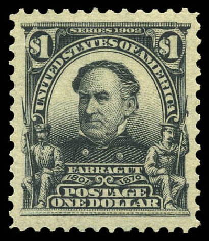 US Stamp Prices Scott 311: 1903 US$1.00 Farragut. Matthew Bennett International, Mar 2011, Sale 336, Lot 1259