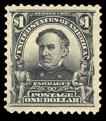 Costs of US Stamp Scott #311: US$1.00 1903 Farragut. Cherrystone Auctions, Nov 2009, Sale 200911, Lot 3110