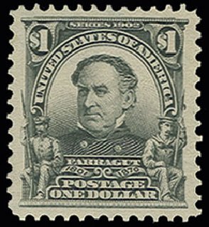 US Stamp Price Scott Catalogue 311 - US$1.00 1903 Farragut. H.R. Harmer, Jun 2013, Sale 3003, Lot 1210