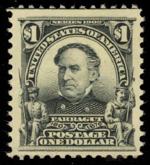 Value of US Stamp Scott #311 - 1903 US$1.00 Farragut. Daniel Kelleher Auctions, Jan 2015, Sale 663, Lot 1620