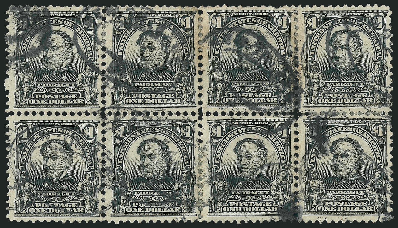 Values of US Stamps Scott 311: 1903 US$1.00 Farragut. Robert Siegel Auction Galleries, Feb 2015, Sale 1093, Lot 30