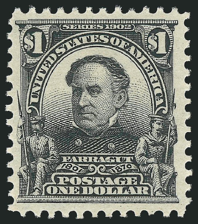 Costs of US Stamp Scott 311: US$1.00 1903 Farragut. Robert Siegel Auction Galleries, Sep 2009, Sale 976, Lot 1880