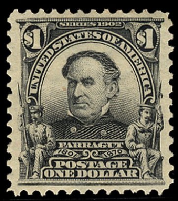 Values of US Stamp Scott Cat. # 311: 1903 US$1.00 Farragut. Cherrystone Auctions, Nov 2009, Sale 200911, Lot 3111