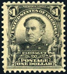 Price of US Stamp Scott Cat. # 311 - 1903 US$1.00 Farragut. Harmer-Schau Auction Galleries, Oct 2009, Sale 83, Lot 421