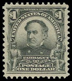 Cost of US Stamp Scott Cat. 311: 1903 US$1.00 Farragut. H.R. Harmer, Jun 2013, Sale 3003, Lot 1211