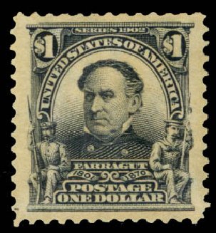 US Stamps Values Scott Catalogue #311 - US$1.00 1903 Farragut. Daniel Kelleher Auctions, May 2014, Sale 652, Lot 471