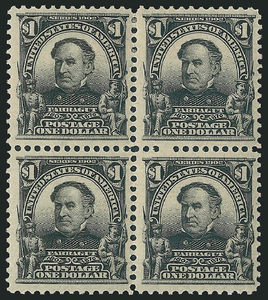 Cost of US Stamp Scott Catalog # 311 - 1903 US$1.00 Farragut. Robert Siegel Auction Galleries, Mar 2012, Sale 1019, Lot 691