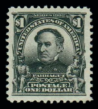 Cost of US Stamps Scott Catalogue # 311: 1903 US$1.00 Farragut. Matthew Bennett International, Dec 2007, Sale 325, Lot 1934