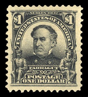 US Stamp Price Scott 311 - US$1.00 1903 Farragut. Cherrystone Auctions, Mar 2015, Sale 201503, Lot 44