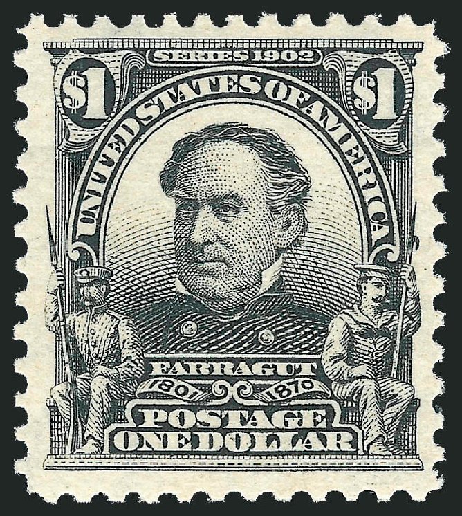 Cost of US Stamp Scott Catalogue #311: 1903 US$1.00 Farragut. Robert Siegel Auction Galleries, Dec 2011, Sale 1017, Lot 754