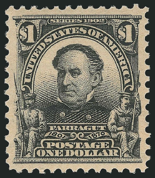 Values of US Stamps Scott Catalog 311 - 1903 US$1.00 Farragut. Robert Siegel Auction Galleries, Dec 2012, Sale 1037, Lot 1964