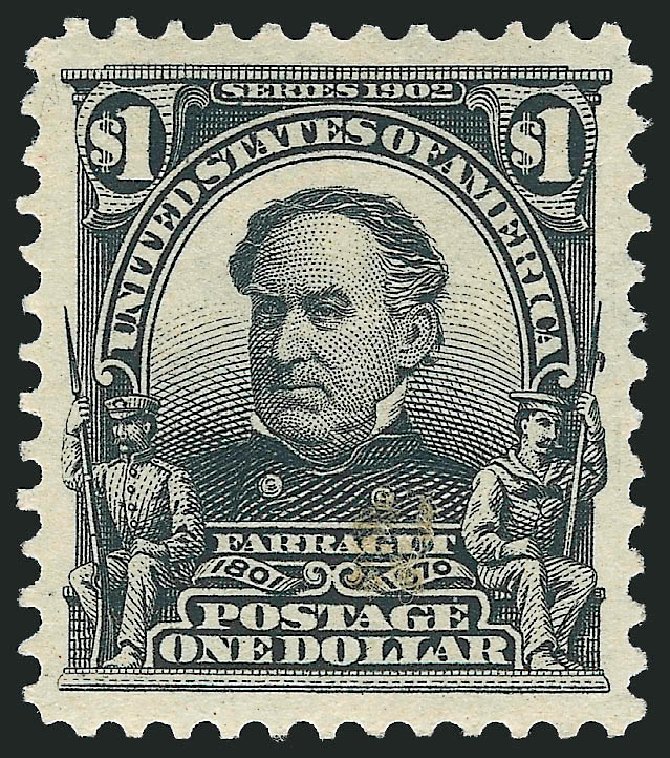 Costs of US Stamp Scott Cat. # 311 - 1903 US$1.00 Farragut. Robert Siegel Auction Galleries, Jul 2013, Sale 1050, Lot 464