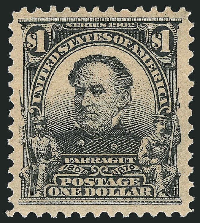 US Stamps Price Scott Cat. #311 - 1903 US$1.00 Farragut. Robert Siegel Auction Galleries, Dec 2009, Sale 982, Lot 5694
