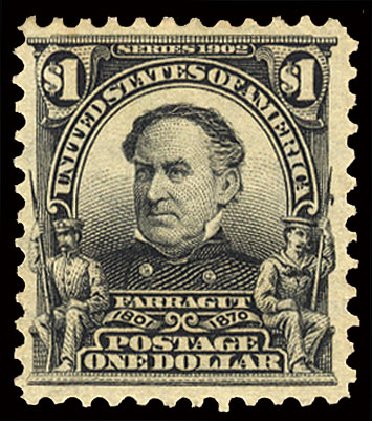 Values of US Stamp Scott Catalogue #311 - 1903 US$1.00 Farragut. Cherrystone Auctions, Jan 2009, Sale 200901, Lot 195
