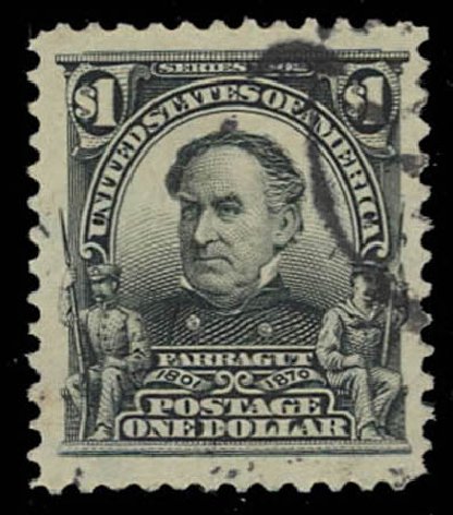 Cost of US Stamp Scott Catalog 311 - US$1.00 1903 Farragut. Daniel Kelleher Auctions, Oct 2011, Sale 626, Lot 305