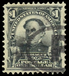Price of US Stamps Scott Cat. # 311: 1903 US$1.00 Farragut. Daniel Kelleher Auctions, May 2014, Sale 652, Lot 475