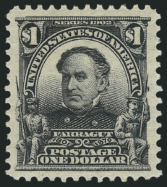 Cost of US Stamp Scott Catalog #311 - 1903 US$1.00 Farragut. Robert Siegel Auction Galleries, Oct 2011, Sale 1013, Lot 345