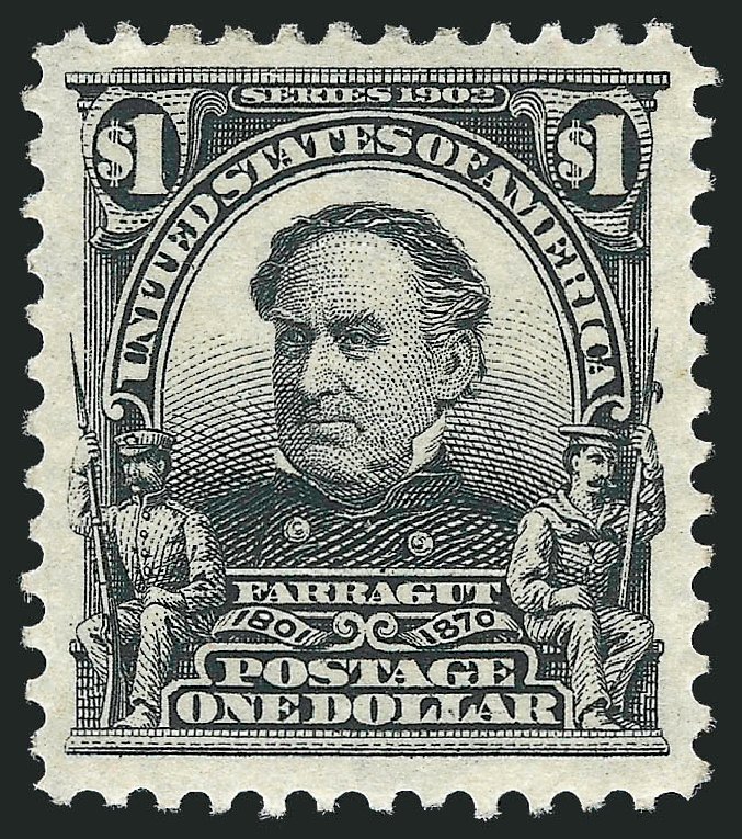 Cost of US Stamps Scott Cat. #311: US$1.00 1903 Farragut. Robert Siegel Auction Galleries, Oct 2011, Sale 1014, Lot 1735