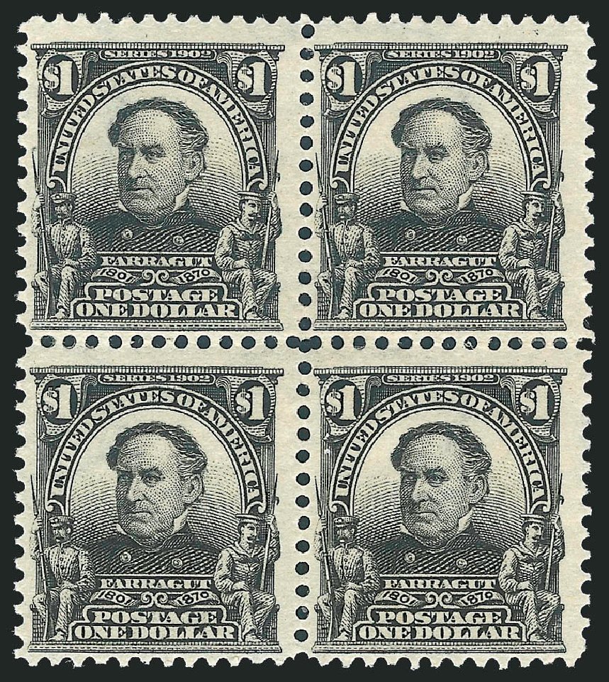 Values of US Stamp Scott # 311: 1903 US$1.00 Farragut. Robert Siegel Auction Galleries, Mar 2013, Sale 1040, Lot 1665