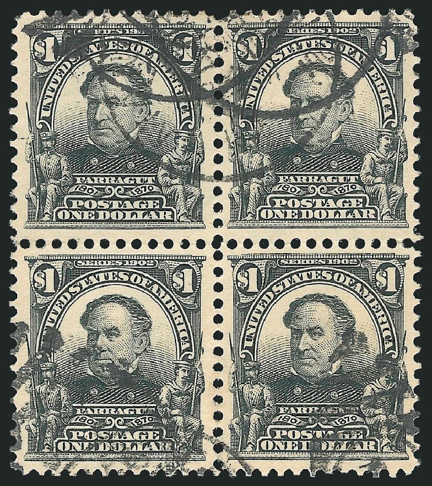 US Stamp Value Scott Catalogue #311 - 1903 US$1.00 Farragut. Robert Siegel Auction Galleries, Feb 2015, Sale 1092, Lot 1265