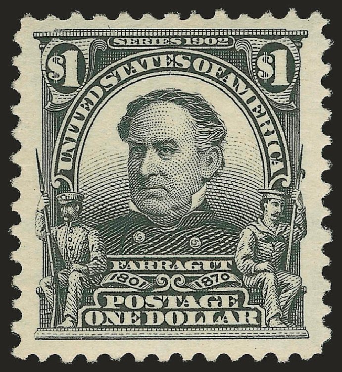 Values of US Stamp Scott Catalogue # 311 - 1903 US$1.00 Farragut. Robert Siegel Auction Galleries, Dec 2008, Sale 967, Lot 4515