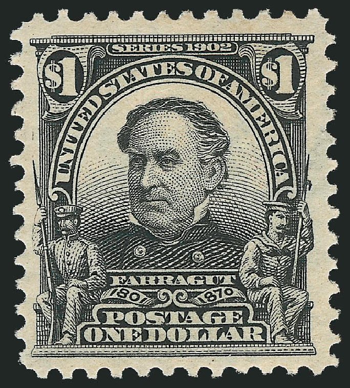 Cost of US Stamps Scott Catalogue 311: 1903 US$1.00 Farragut. Robert Siegel Auction Galleries, Oct 2010, Sale 997, Lot 5855