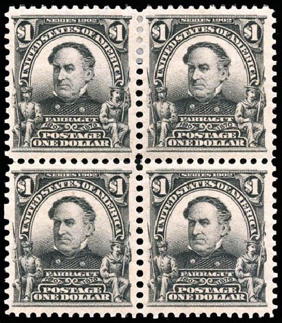 US Stamp Prices Scott Cat. 311: 1903 US$1.00 Farragut. Matthew Bennett International, Apr 2008, Sale 326, Lot 312