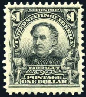 Prices of US Stamp Scott Catalogue #311: US$1.00 1903 Farragut. Harmer-Schau Auction Galleries, Oct 2009, Sale 83, Lot 422