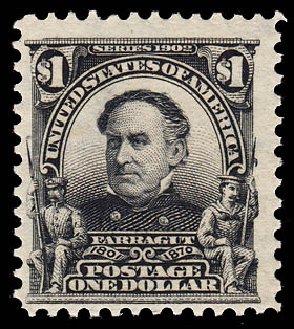 US Stamps Price Scott #311 - US$1.00 1903 Farragut. Daniel Kelleher Auctions, May 2014, Sale 652, Lot 472