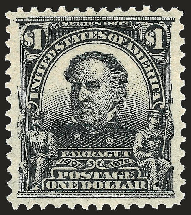 US Stamp Value Scott Catalogue # 311 - 1903 US$1.00 Farragut. Robert Siegel Auction Galleries, Sep 2008, Sale 962, Lot 2622