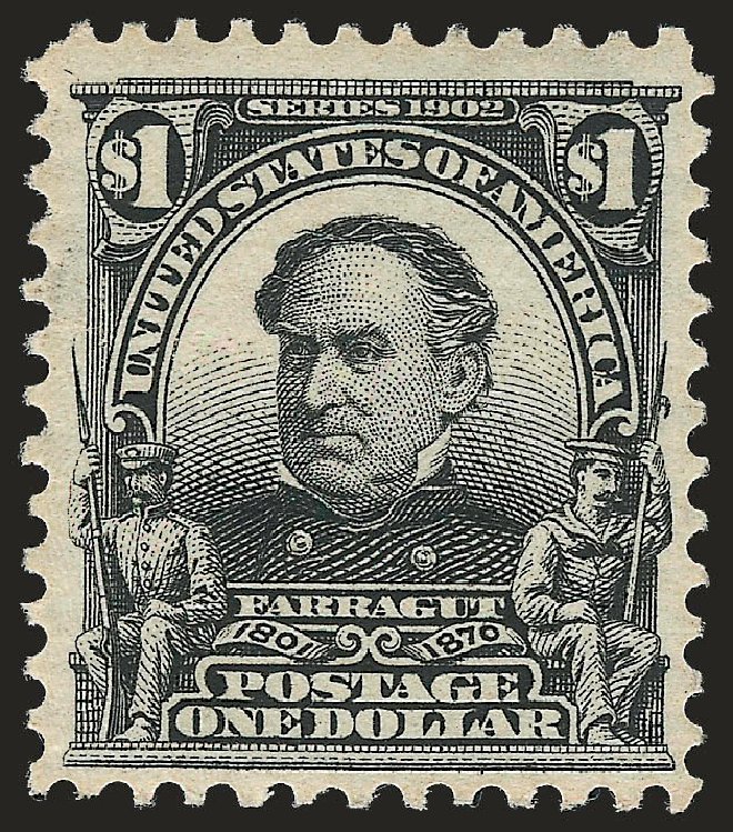 Price of US Stamp Scott # 311 - US$1.00 1903 Farragut. Robert Siegel Auction Galleries, Apr 2010, Sale 984, Lot 752