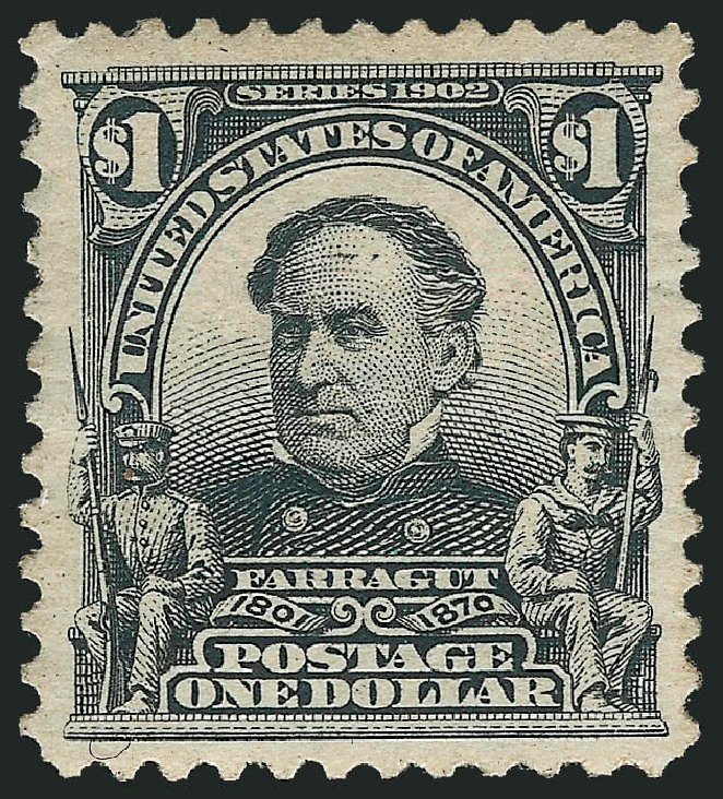 US Stamp Values Scott Catalogue #311 - US$1.00 1903 Farragut. Robert Siegel Auction Galleries, Mar 2013, Sale 1040, Lot 1663