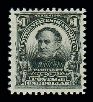 US Stamps Prices Scott Catalog 311 - US$1.00 1903 Farragut. Matthew Bennett International, Dec 2007, Sale 325, Lot 1936