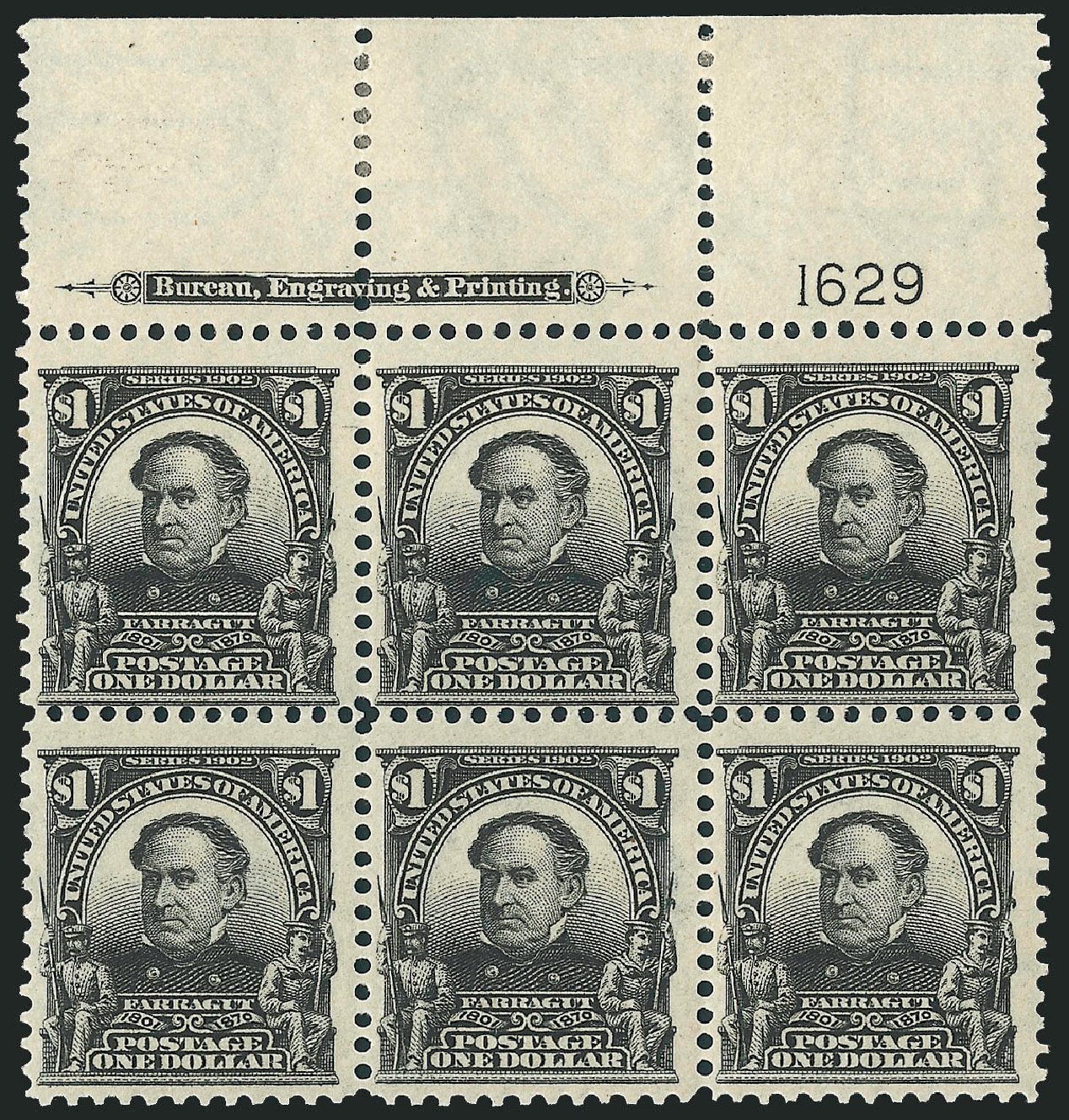 Cost of US Stamps Scott Catalog 311 - US$1.00 1903 Farragut. Robert Siegel Auction Galleries, Apr 2009, Sale 971, Lot 1376
