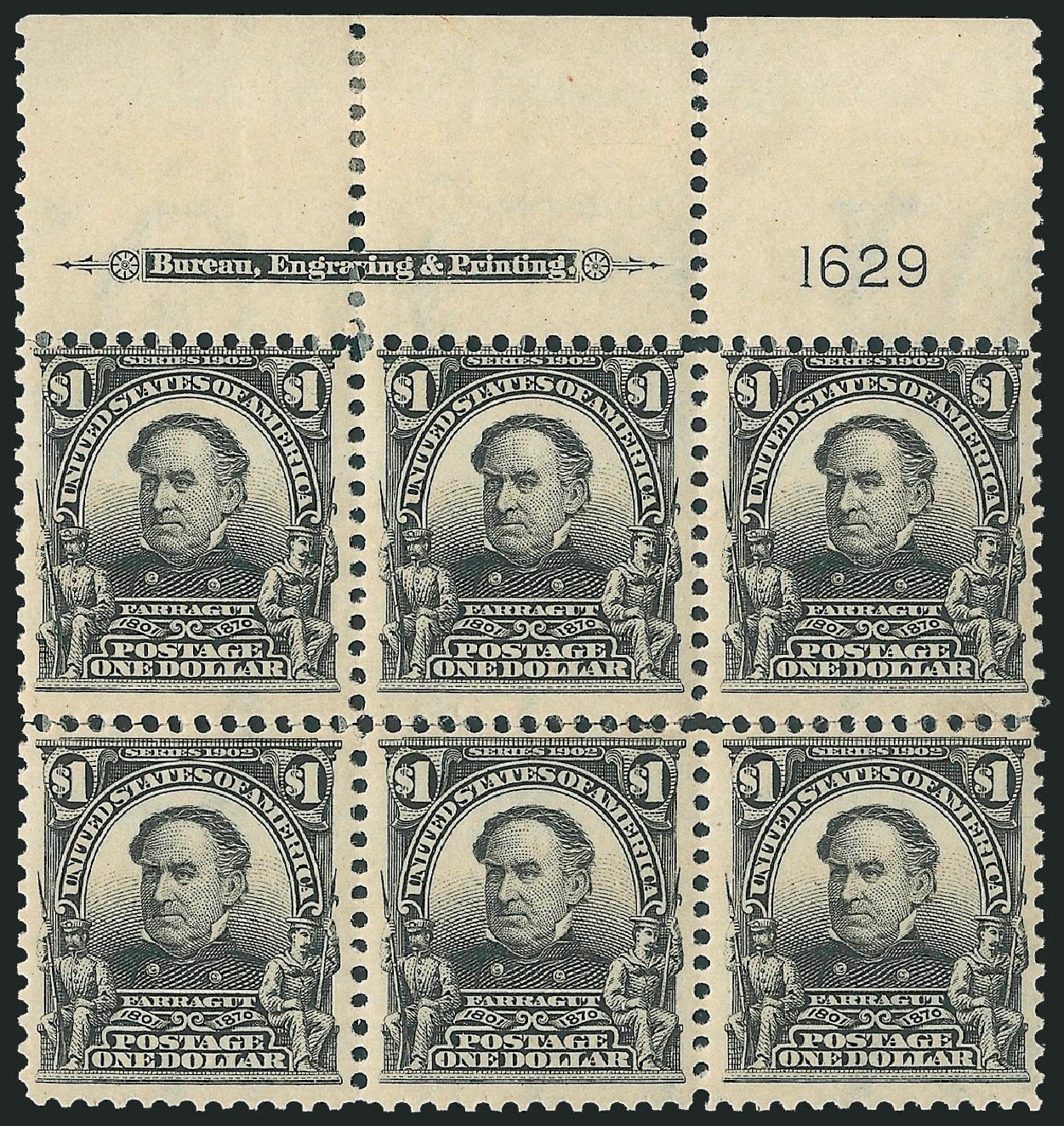 Price of US Stamp Scott Cat. # 311 - US$1.00 1903 Farragut. Robert Siegel Auction Galleries, Oct 2010, Sale 997, Lot 5856