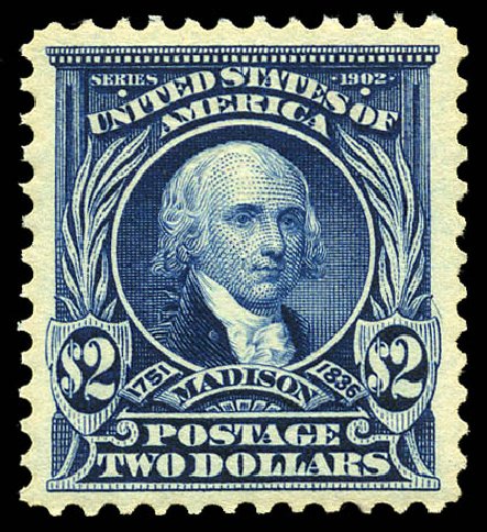 Values of US Stamp Scott Cat. # 312 - US$2.00 1903 Madison. Matthew Bennett International, May 2014, Sale 350, Lot 457