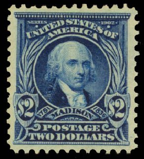 Prices of US Stamps Scott Catalog #312 - US$2.00 1903 Madison. Daniel Kelleher Auctions, Oct 2014, Sale 660, Lot 2317