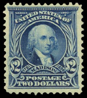 US Stamp Value Scott Catalogue #312 - 1903 US$2.00 Madison. Daniel Kelleher Auctions, Dec 2014, Sale 661, Lot 277