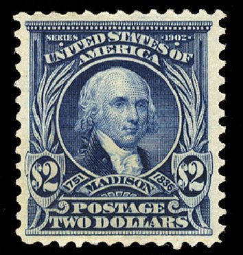 Value of US Stamps Scott # 312 - 1903 US$2.00 Madison. Cherrystone Auctions, Jul 2010, Sale 201007, Lot 48