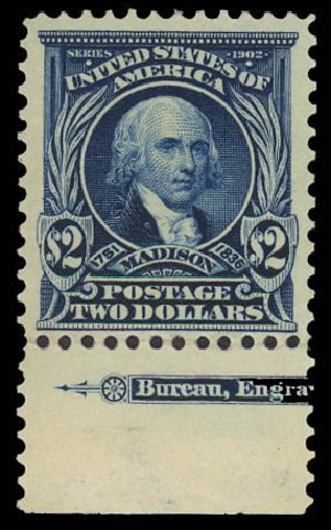 Costs of US Stamps Scott Catalogue #312 - US$2.00 1903 Madison. Daniel Kelleher Auctions, Jun 2012, Sale 630, Lot 1718