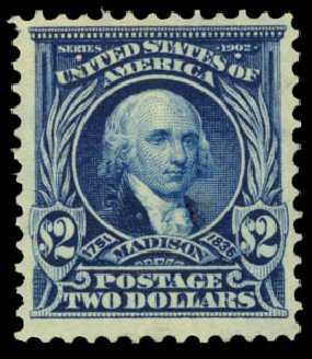 US Stamps Prices Scott Cat. #312: 1903 US$2.00 Madison. Daniel Kelleher Auctions, Mar 2014, Sale 650, Lot 2618