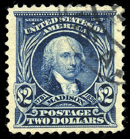 Values of US Stamp Scott Catalogue #312: US$2.00 1903 Madison. Matthew Bennett International, May 2014, Sale 350, Lot 459