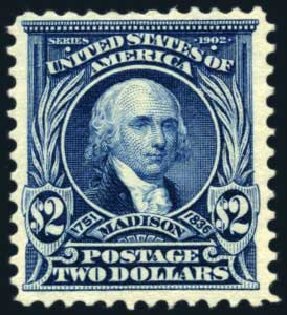 US Stamp Values Scott Catalog 312 - 1903 US$2.00 Madison. Harmer-Schau Auction Galleries, Feb 2010, Sale 84, Lot 1519