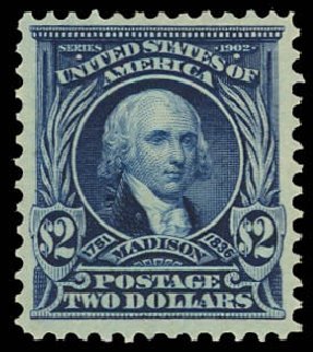 Price of US Stamps Scott Cat. 312: 1903 US$2.00 Madison. Daniel Kelleher Auctions, Jun 2012, Sale 630, Lot 1719