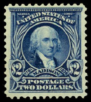 Cost of US Stamp Scott Catalog #312 - US$2.00 1903 Madison. Daniel Kelleher Auctions, Dec 2014, Sale 661, Lot 279