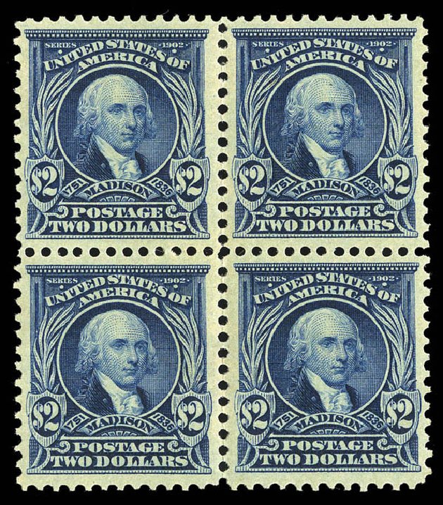 Costs of US Stamp Scott Cat. 312: US$2.00 1903 Madison. Matthew Bennett International, Sep 2012, Sale 345, Lot 310