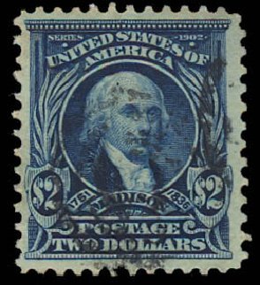 Price of US Stamps Scott Catalog 312: 1903 US$2.00 Madison. Daniel Kelleher Auctions, Jun 2012, Sale 630, Lot 1720